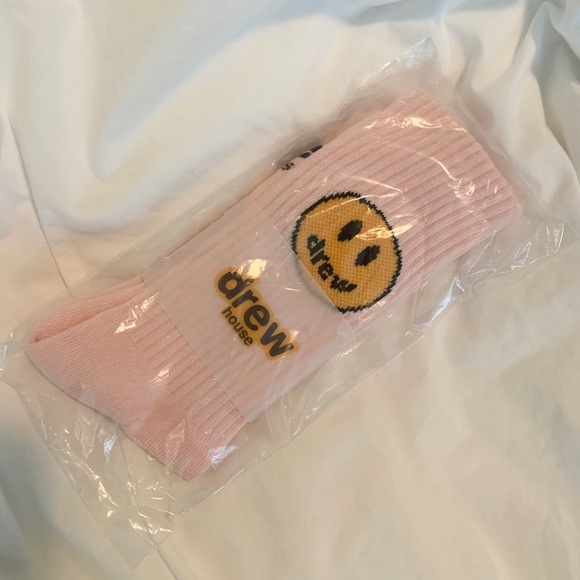 Drew House mascot socks pink OSFA brand new - Picture 1 of 5